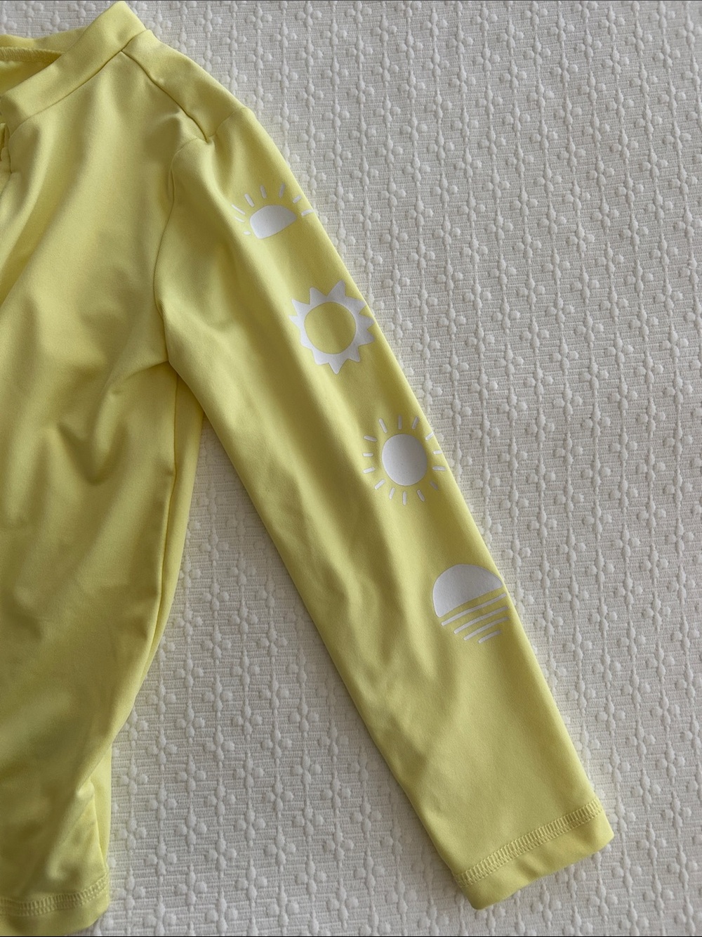 Kids Yellow Long-Sleeve Zip Front Swim Shirt - Picture 3 of 4
